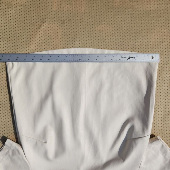 $129 Lucy Paris Women White Faux Leather Short-Sleeve Blouse Top T-Shirt Size XS - Picture 16 of 16